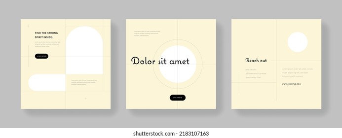 Square vector banners for social media networks, modern editable business templates, invitation card for promotion, digital marketing, online advertising, graphic with place for photo, company advert