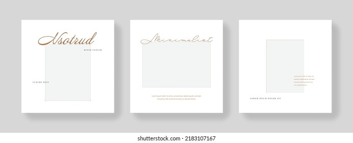 Square vector banners for social media networks, modern editable business templates, invitation card for promotion, digital marketing, online advertising, graphic with place for photo, company advert