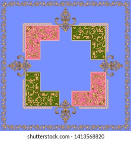 Square vector design with elegant victorian elements