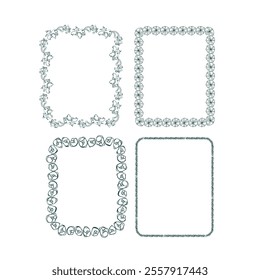 square vector design frame elements set modern minimalistic doodle