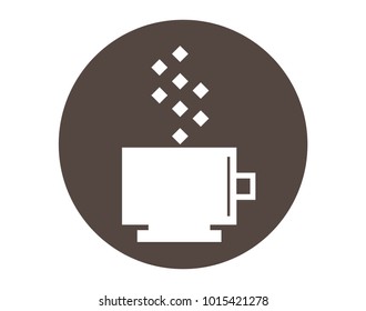 Square Vector Design of Hot Coffee cup icon