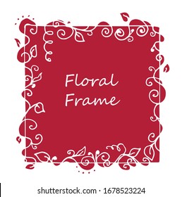 square vector frame with floral ornament