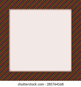 Square vector frame with folk ornament