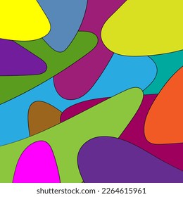 Square vector graphic in many bright colors 
