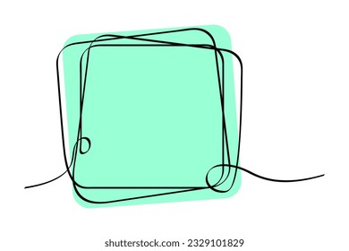 dibujo de la mano del vector cuadrado dibujo de la línea de vector negro cuadro continuo 
