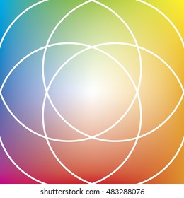 Square vector icon with full color gradient background and white curved lines