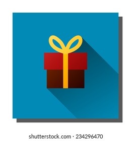 Square vector icon with image of gitft