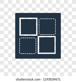 Square vector icon isolated on transparent background, Square transparency logo concept