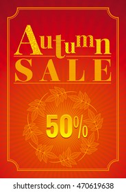 Square vector illustration of abstract autumn background in modern elegant style. 