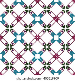 Square vector illustration. seamless mosaic pattern, made in the form of multi-colored pixels. various squares. for the textile industry, interior design, wallpaper