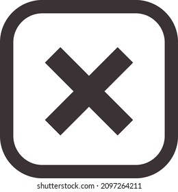 Square Vector Mathematics Symbol, Calculator icon, Basic Mathematical square symbol on white background, black square sign.