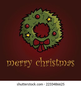 Tarjeta de navidad minimalista vectorial con símbolos navideños