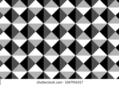 Square vector pattern, Rhombus background - black and white