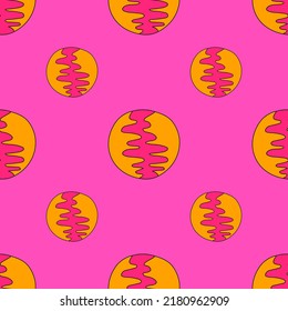square vector seamless pattern - rainbow geometric shapes in hippie style.1970 good vibes.Funky and groovy sky sunshine.1970 psychedelic abstract ellipse.Kidcore kawaii wallpaper and fabric.trippy art