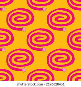 square vector seamless pattern - rainbow in hippie style.1970 good vibes.Funky and groovy 1960 sky sunshine.Funky 1970 psychedelic ornament clouds.Kidcore kawaii wallpaper and fabric.naive trippy art