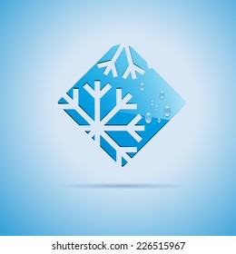 Square Vector sign Ice on white background 