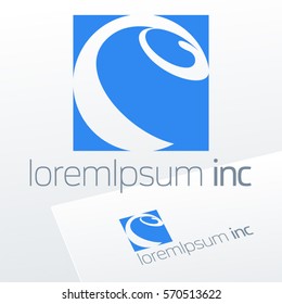 Square vector sign. Logo for Business, Technology and Corporation.