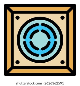 Square ventilation cover icon. Outline square ventilation cover vector icon color flat isolated