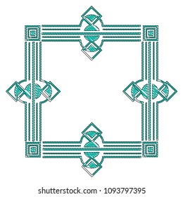 square victorian frame isolated icon