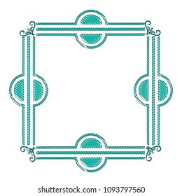 square victorian frame isolated icon