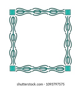 square victorian frame isolated icon