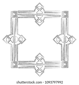 square victorian frame isolated icon