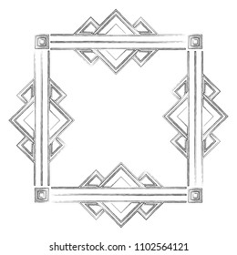 square victorian frame isolated icon