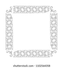 square victorian frame isolated icon