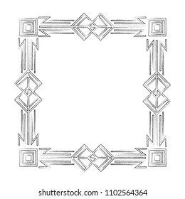 square victorian frame isolated icon