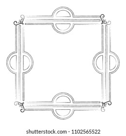 square victorian frame isolated icon