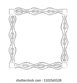 square victorian frame isolated icon