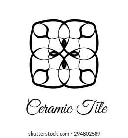 Square vintage floral calligraphy pattern. Brand identity. Decorative logo
