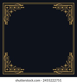 Diseño de adorno de borde de patrón vintage cuadrado