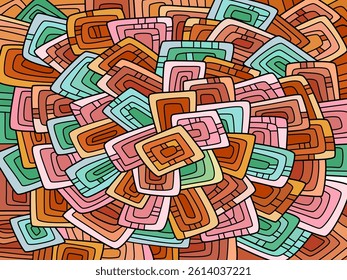 Square Vintage Pattern Colorful Design for Wallpaper Background Decorated