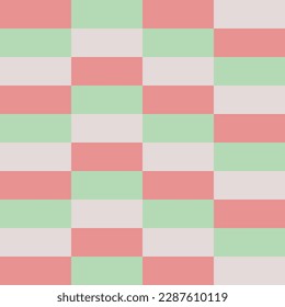 Square vintage pink, grey and green pastel seamless patttern