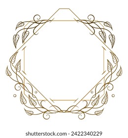 Square vintage style frame for monogram or wedding invitation