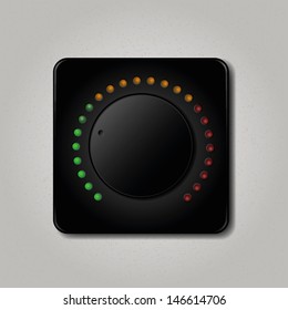 Square volume knob. Vector illustration