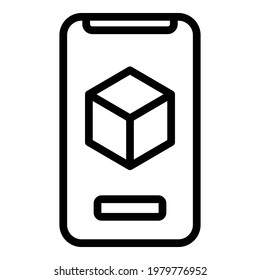 Square vr icon. Outline Square vr vector icon for web design isolated on white background