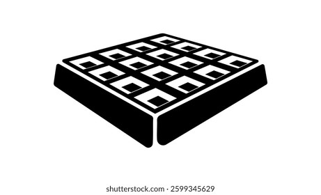 square waffle, black isolated silhouette