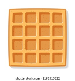 Square  Waffle. Soft Belgian Waffles. Realistic Style. Dessert Template. Vector Illustration.