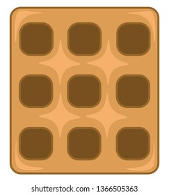 A square waffle vector or color illustration