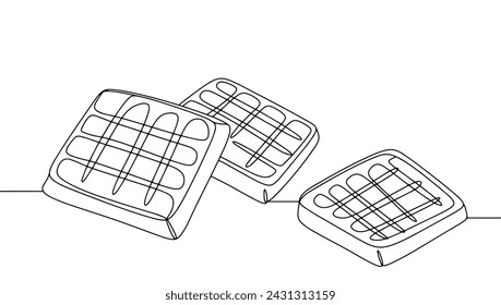 Square waffles cooked in a waffle iron. A confectionery product for daily tea drinking and a dessert for the holiday table. Images produced without the use of any form of AI software at any stage. 
