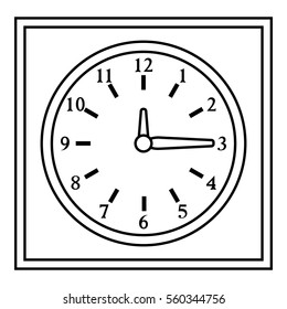 Square wall clock icon. Outline illustration of square wall clock vector icon for web