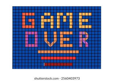 Square wallpaper with the words start. Blue red purple. Background game over