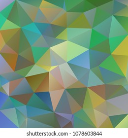Square warm sand, green background of abstract triangles