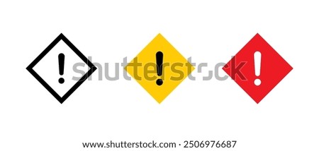 Square warning sign icon. Danger, caution symbol