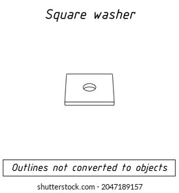 square washer fastener outline blueprint