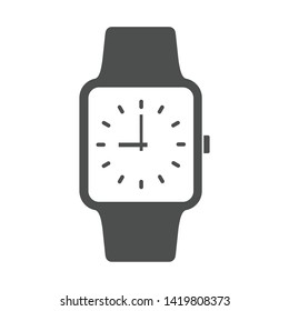 square watch vector icon isolated on white background. hand watch flat icon for web, mobile and user interface design