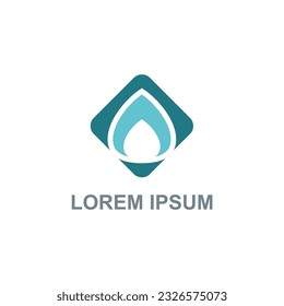 Imagen vectorial del logotipo de caída de agua cuadrada