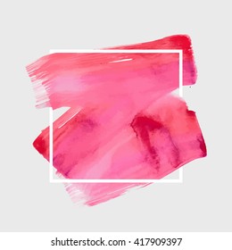 Square Watercolor Stroke Poster. Typographical Poster Template. Vector Illustrarion